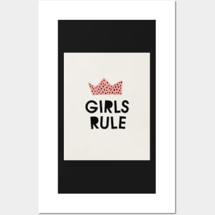 Girls rule, Abstract, Mid century modern kids wall art, Nursery room Posters and Art